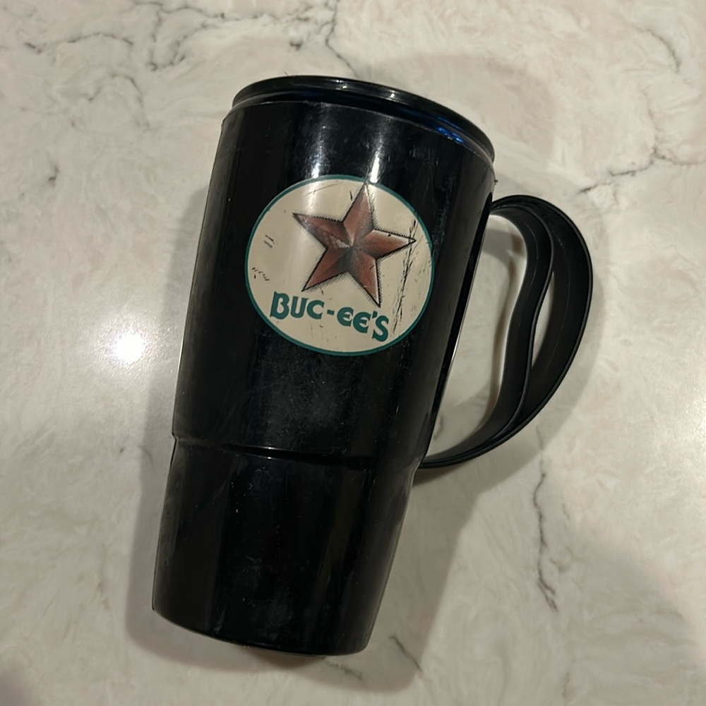 Buc-ee’s thermoserv 16oz deluxe travel cup.
